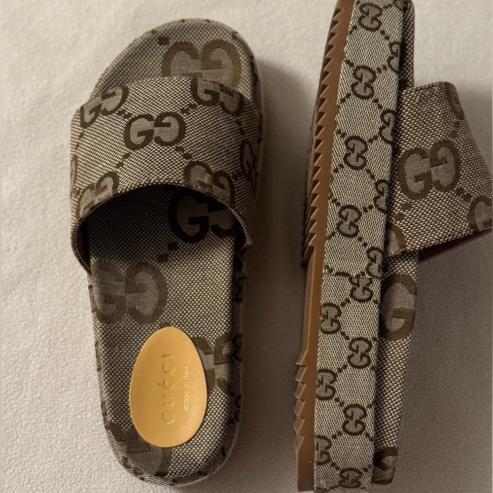 Gucci platform slide sandal